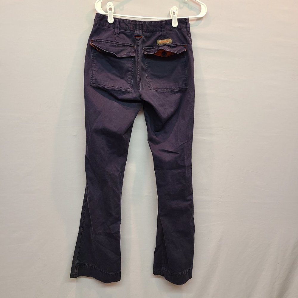 Vintage Abercrombie Pants Uniform Womens Military Blue Pants Womens 0  34 Inseam - Picture 3 of 11